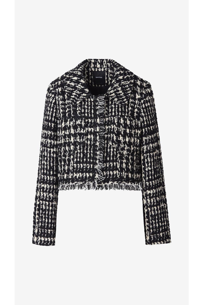 Long Sleeve Mini Jacket, Alternate, color, Black Houndstooth