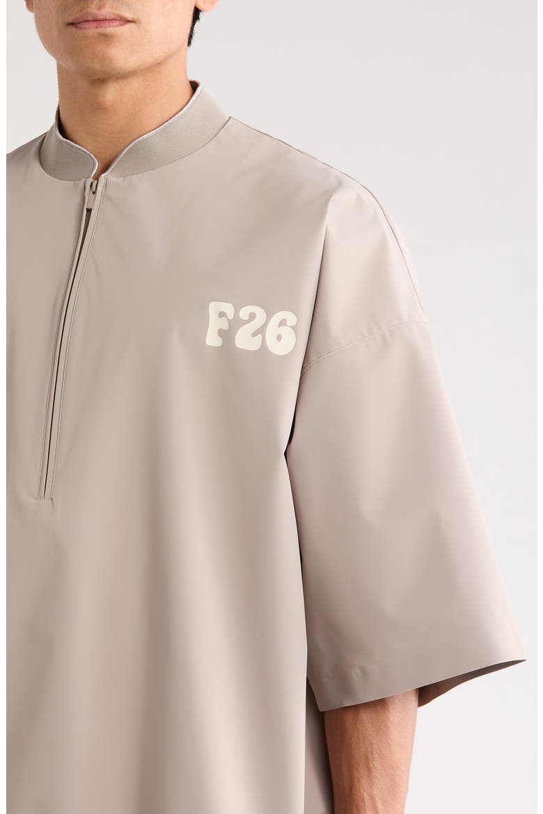 Half Zip Drawstring Hem Baseball Jacket, Alternate, color, SEAL