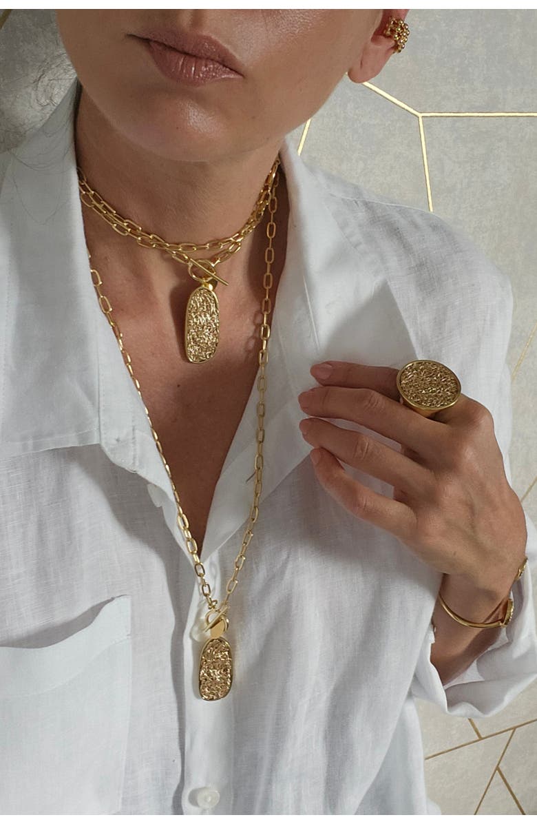 Daniela Millan Jewelry Element Pendant Long Necklace, Alternate, color, Gold