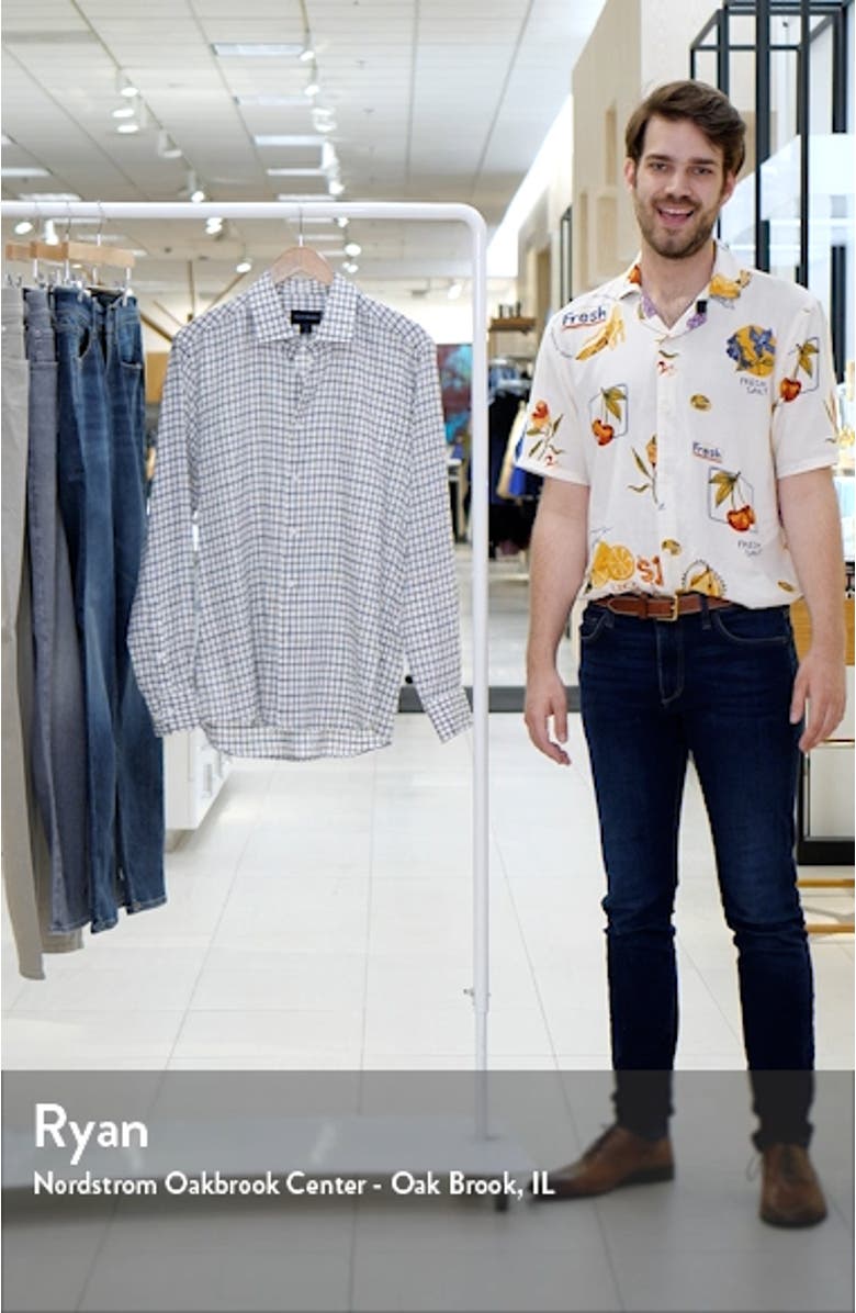 Tattersall Check Linen Twill Button-Up Shirt, sales video thumbnail