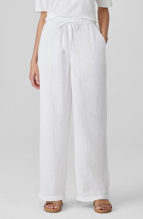 Organic Cotton Drawstring Straight Leg Pants