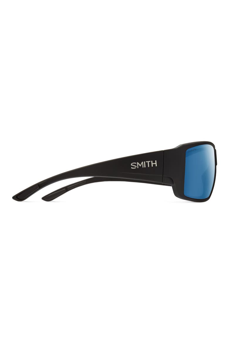 Guides 62mm ChromaPop™ Polarized Oversize Wraparound Sunglasses, Alternate, color, MATTE BLACK / CHROMAPOP POLARIZED BLUE MIRROR