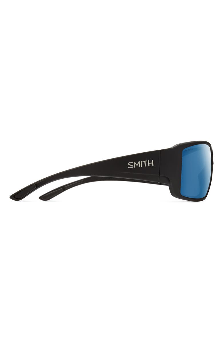 Smith Guides 62mm ChromaPop<sup>™</sup> Polarized Oversize Wraparound Sunglasses, Alternate, color, Matte Black / Blue Mirror
