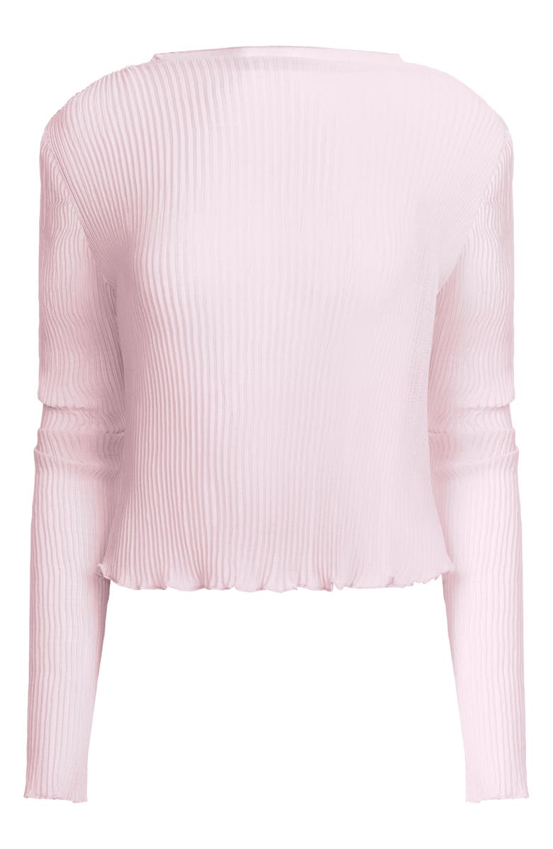 LIONESS Ford Long Sleeve Plissé Top, Alternate, color, Sunset