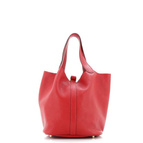 Pre-owned Hermes Hermes Picotin Lock Bag Clemence Gm In Red
