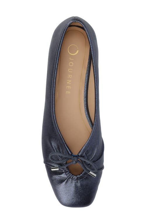 Journee Collection Callee Keyhole Square Toe Flat In Blue