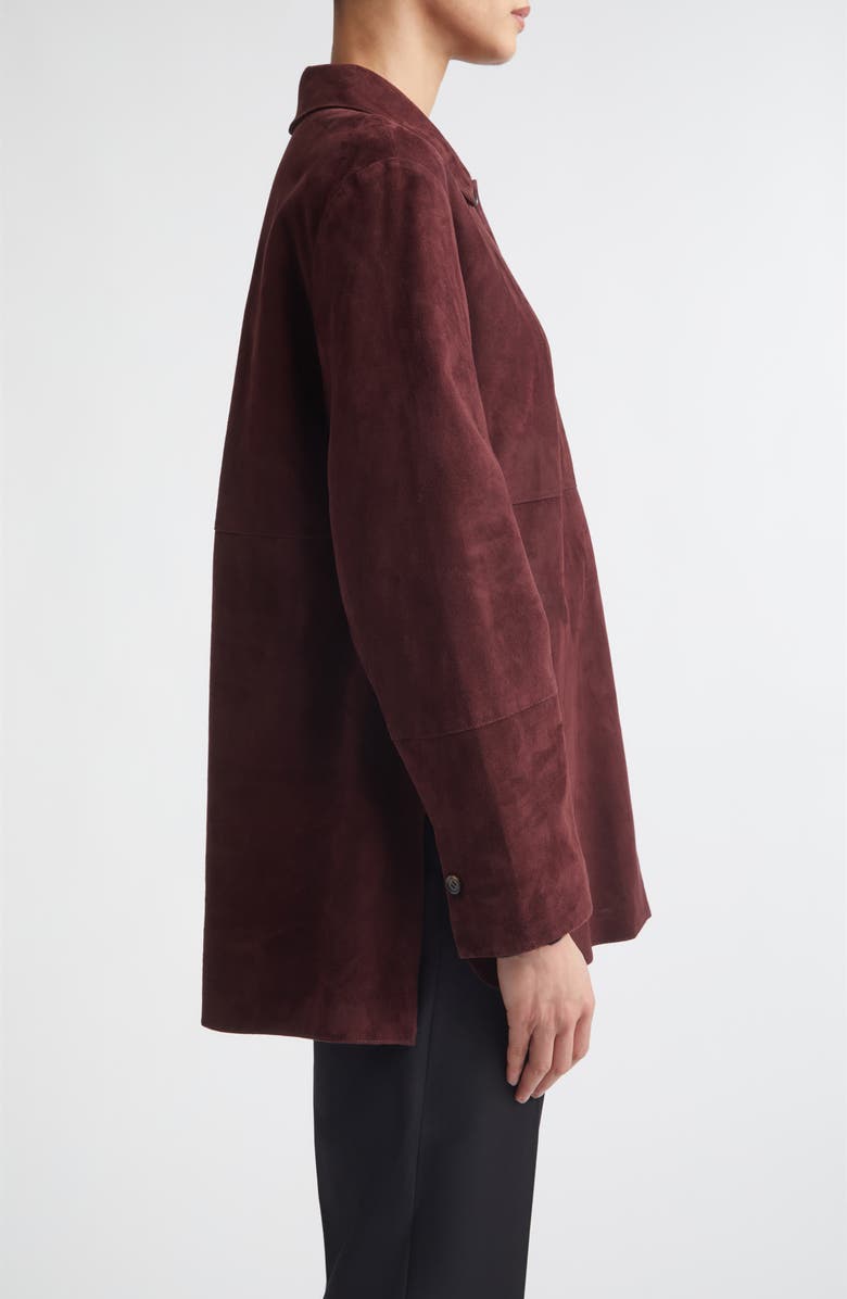 Max Mara Suede Shirt Jacket, Alternate, color, Red