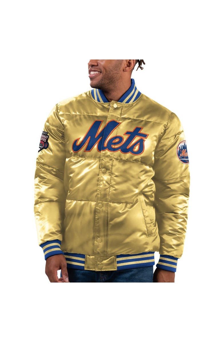 STARTER Men's Starter  Gold New York Mets 2023 Subway Series Bronx Bomber Full-Snap Jacket, Main, color, Gold