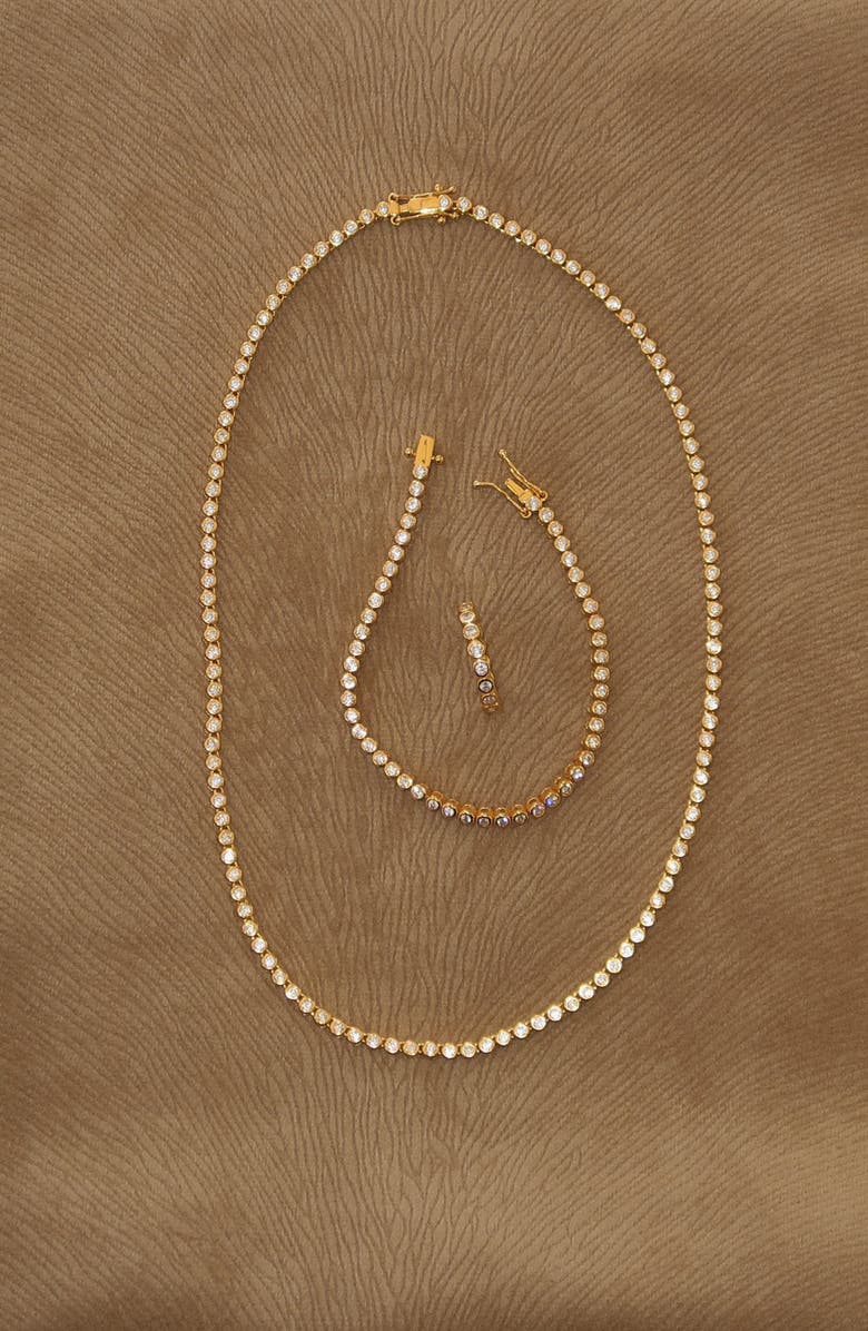 Joiana Jewelry Bezel Tennis Necklace, Alternate, color, Gold Vermeil
