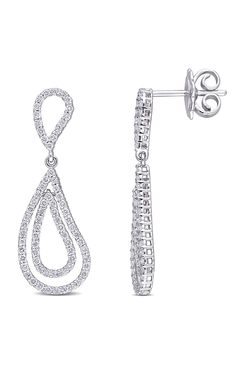 Julianna B. Diamond Dangle Earrings 14k White Gold, Main, color, 