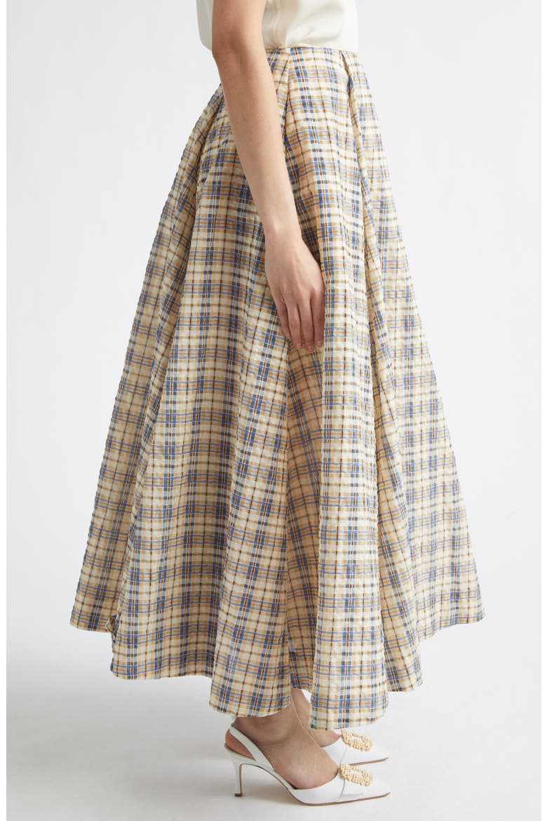 Kennedy Plaid Seersucker Skirt, Alternate, color, BLUE / BEIGE SEERSUCKER CHECK