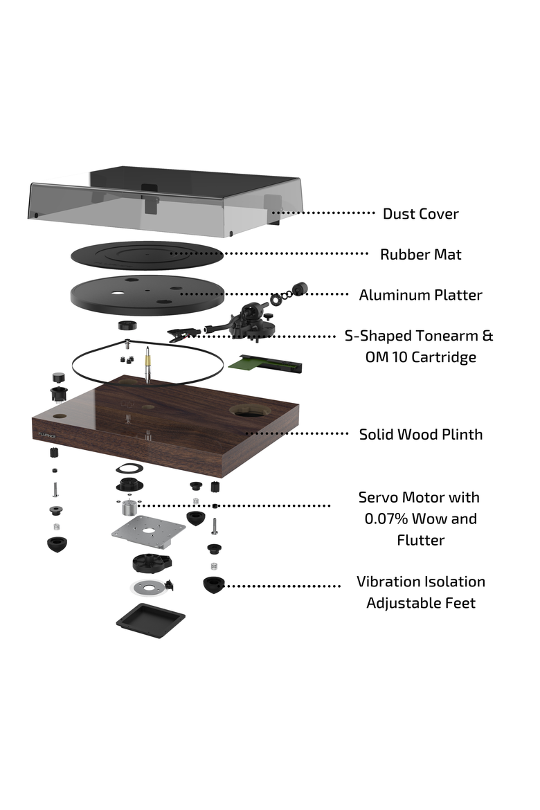 Reference High Fidelity Vinyl Turntable Record Player Ortofon Cartridge, Alternate, color, Bamboo