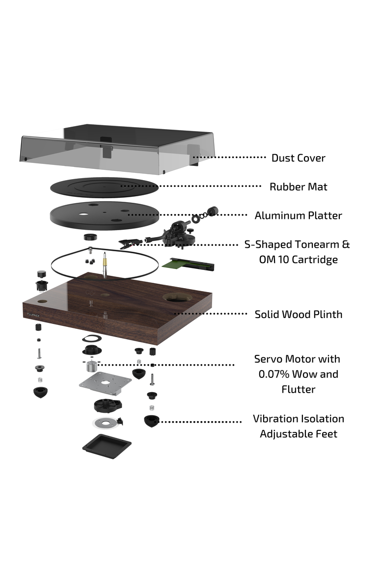 Fluance Reference High Fidelity Vinyl Turntable Record Player Ortofon Cartridge, Alternate, color, Piano Black