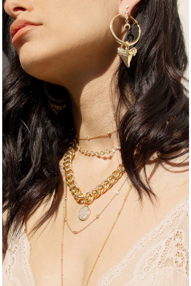 Crystal Disc Collar Necklace, Alternate, color, GOLD