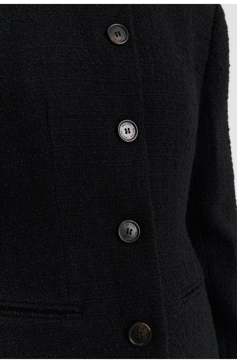 Malina Carol Fitted Round Neck Blazer, Alternate, color, Black