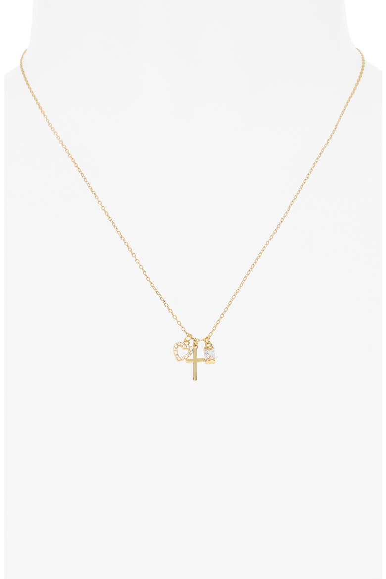 Sentimental Cross Pendant Necklace, Alternate, color, GOLD