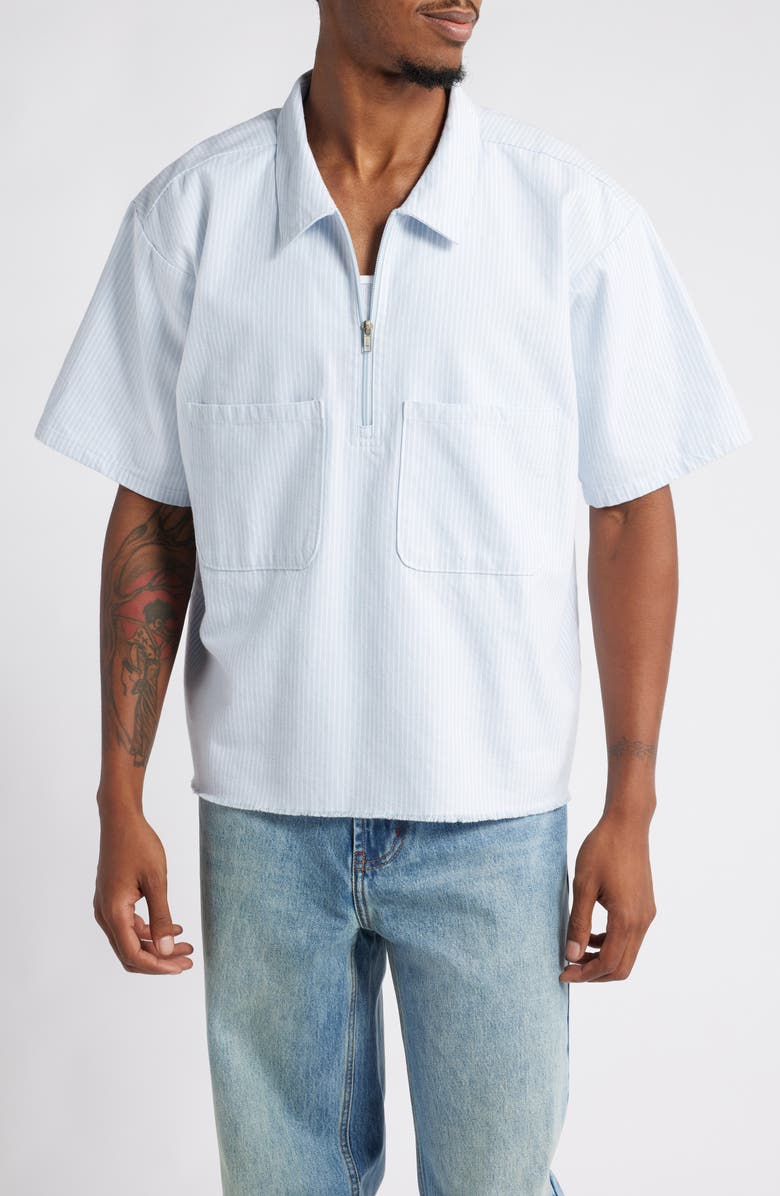 Elwood Mechanic Half Zip Short Sleeve Shirt, Main, color, 