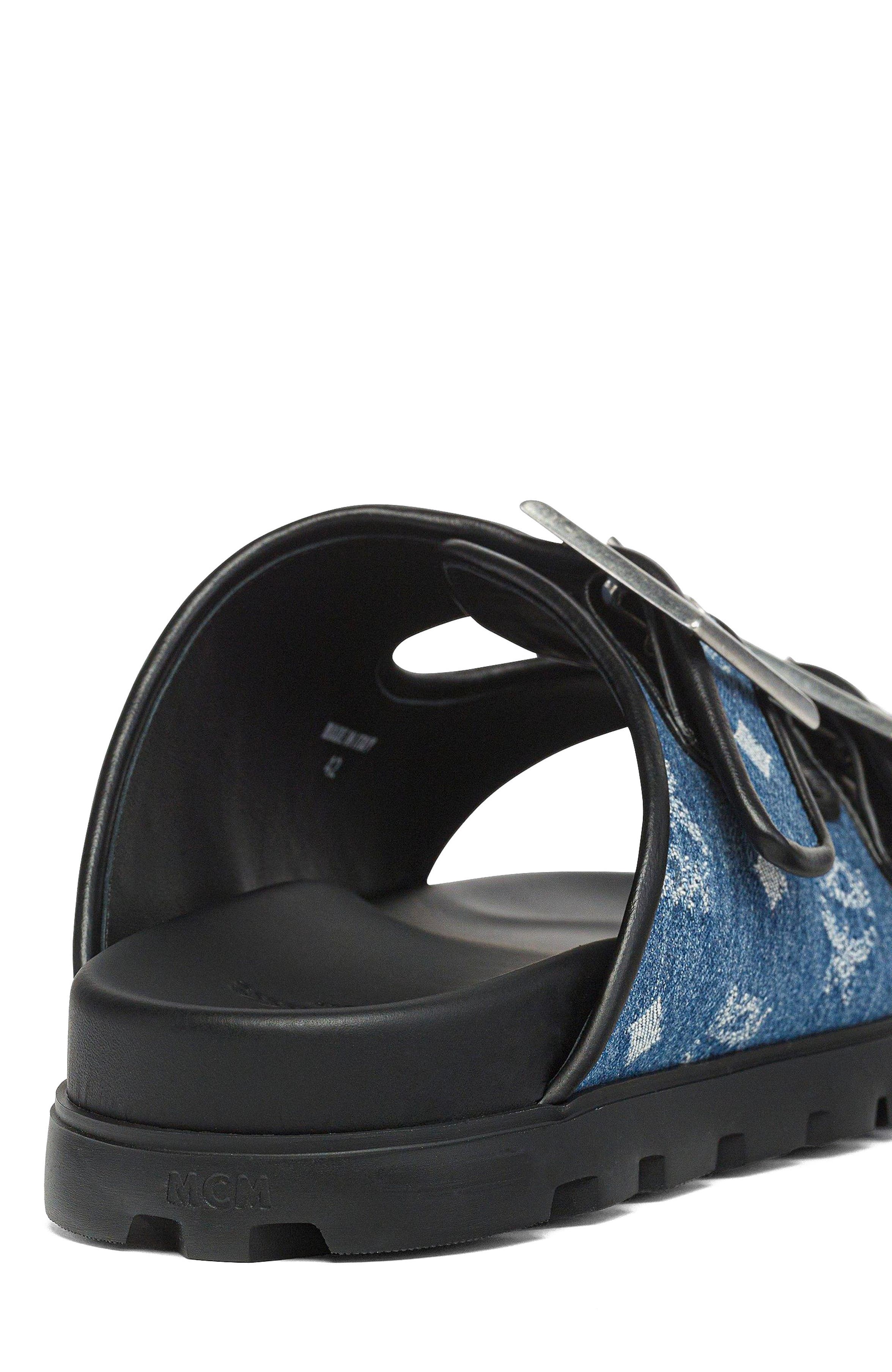 Monogram Sandals in Denim Jacquard, Alternate, color, Denim Blue