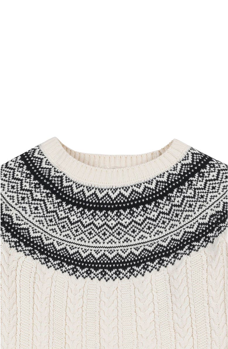 Hope & Henry Women's Organic Fair Isle Cable Sweater, Alternate, color, 