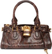 Chloé Paddington Python Print Shoulder Bag