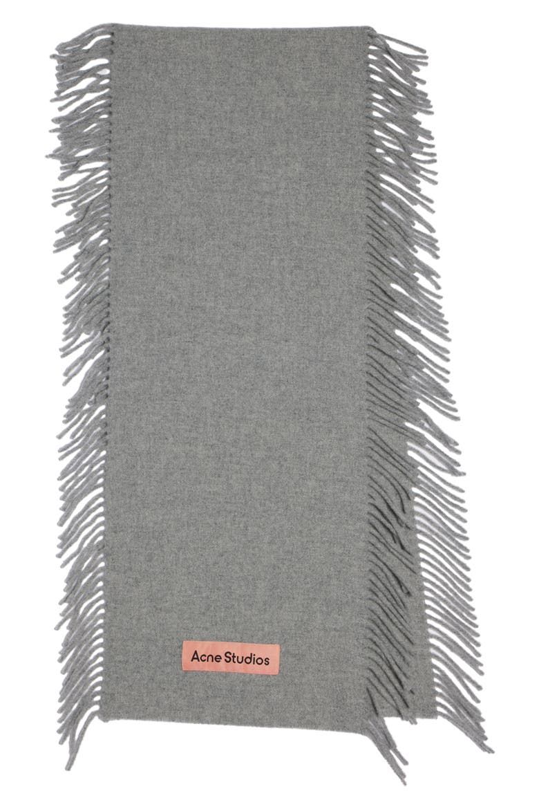 Canada Wool Fringe Scarf, Main, color, LIGHT GREY MELANGE