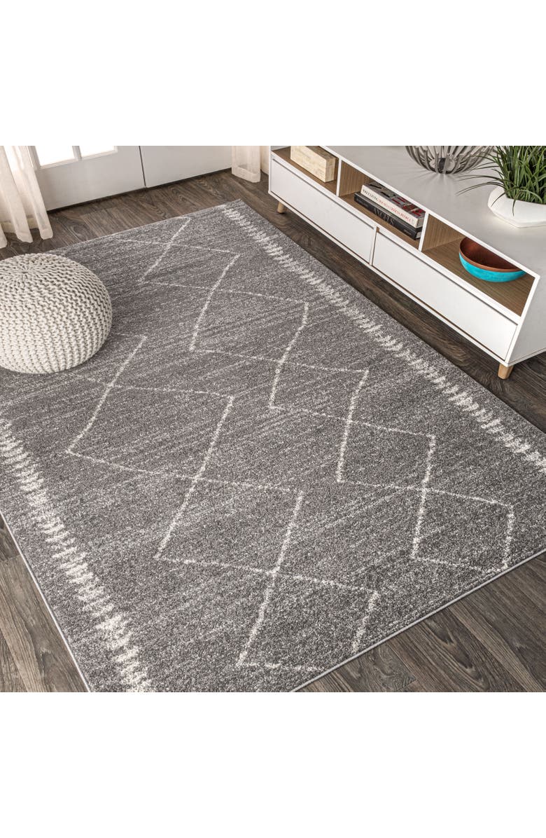 JONATHAN Y Zaina Moroccan Beni Souk Area Rug, Alternate, color, Gray/Cream