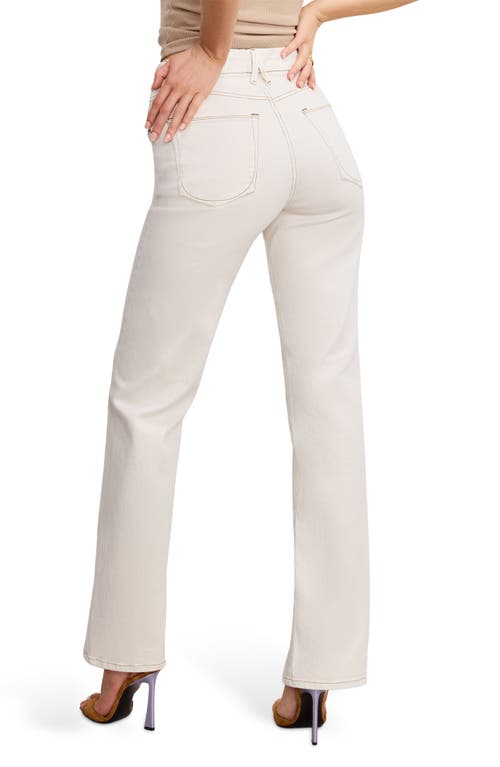 Good American Good Boy Split Hem Straight Leg Jeans