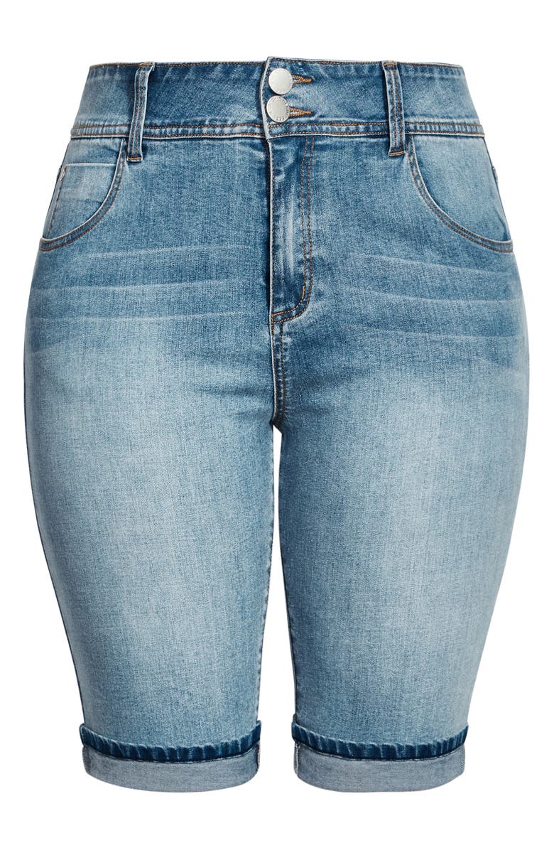 City Chic Stretch Denim Bermuda Shorts, Alternate, color, 