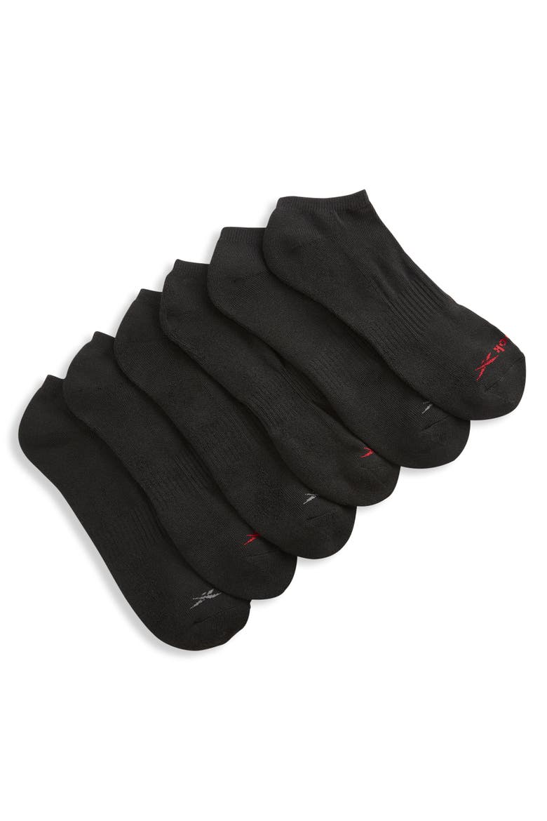 Big & Tall 6 Pk. Low-Cut Socks, Main, color, BLACK