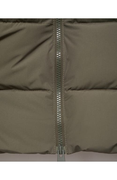 Mango Teen Hooded Puffer Coat In Green