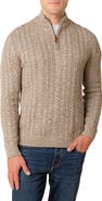 Hope & Henry Organic Half Zip Cable Pullover Sweater