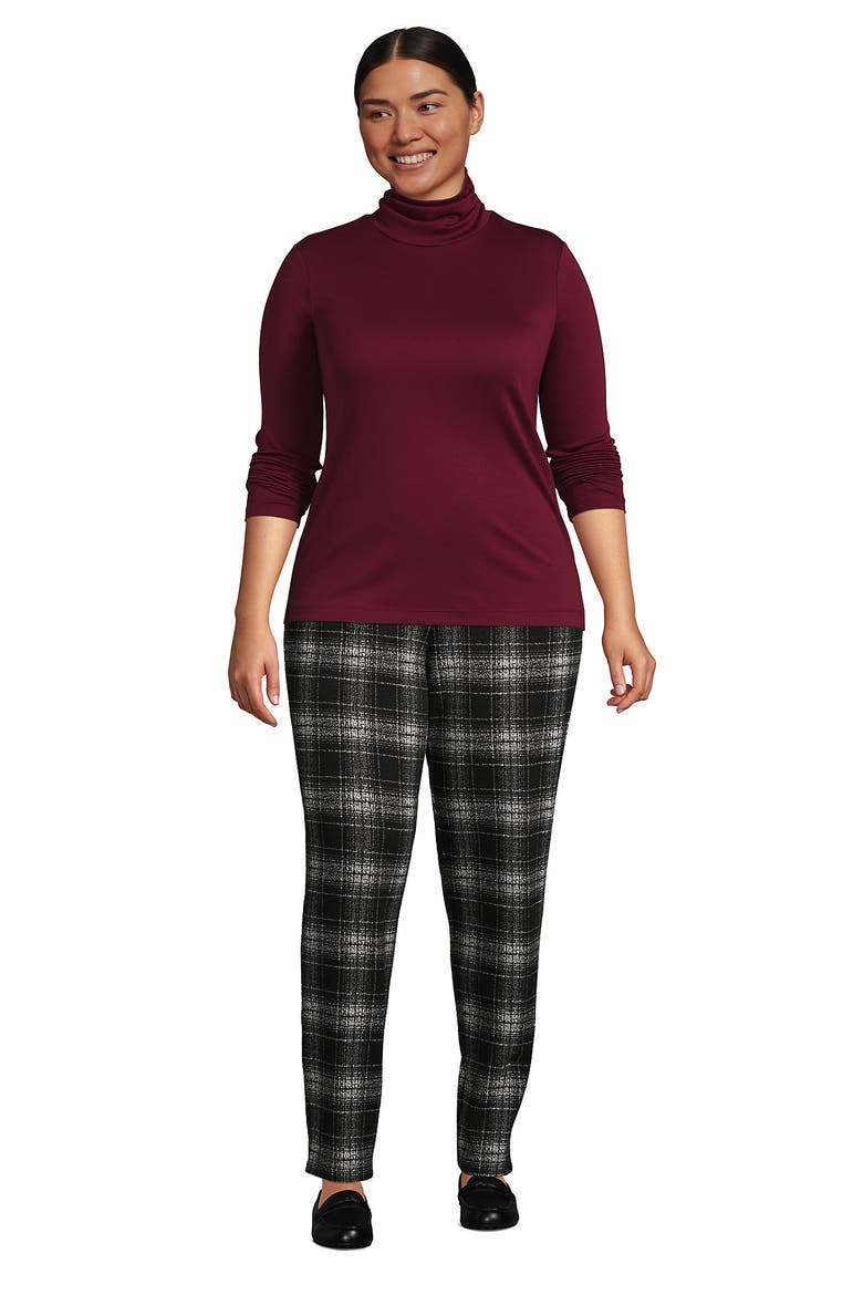Supima Cotton Fitted Long Sleeve Turtleneck, Alternate, color, Rich Burgundy