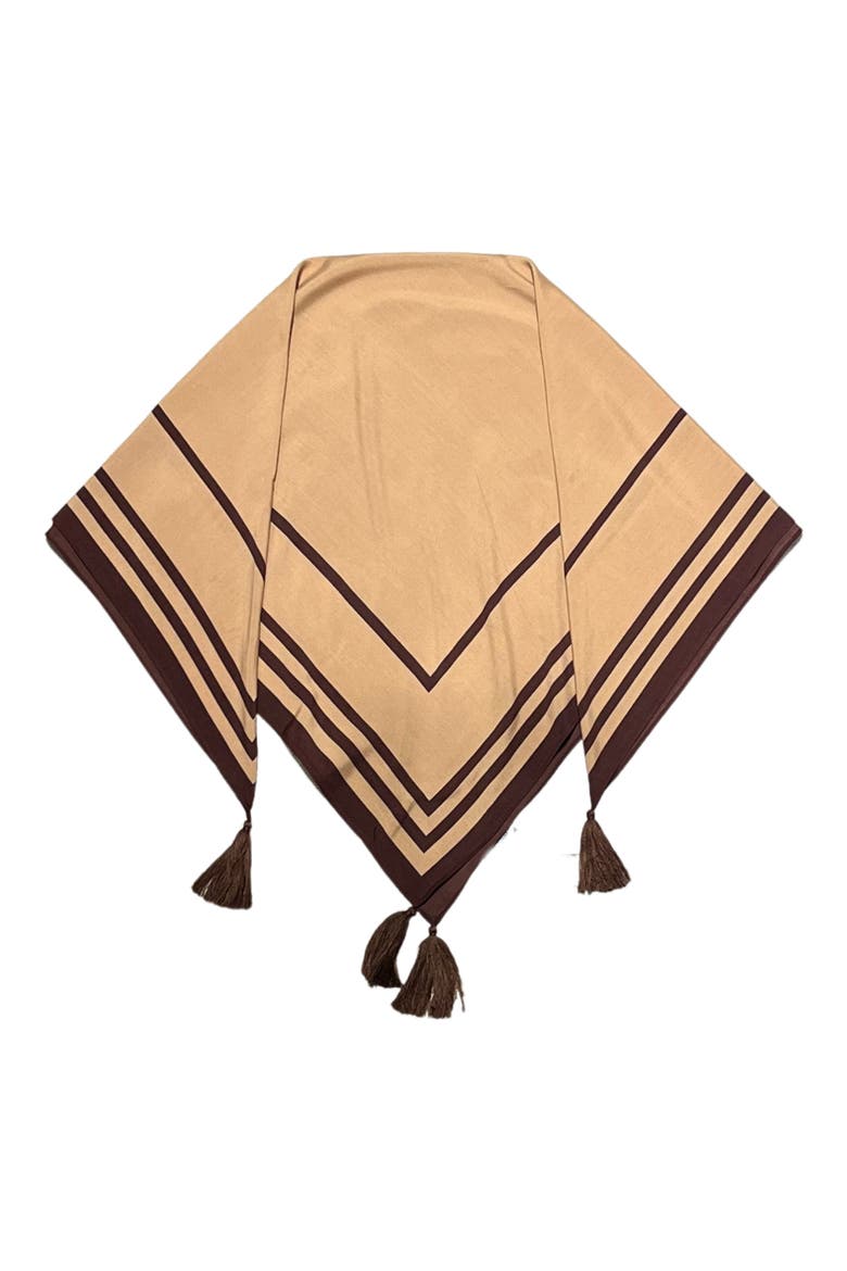 Tassel Corner Scarf, Alternate, color, TAN