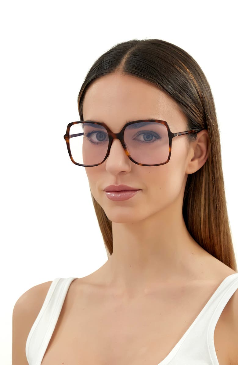 Gucci 57mm Blue & Beyond Square Sunglasses, Alternate, color,