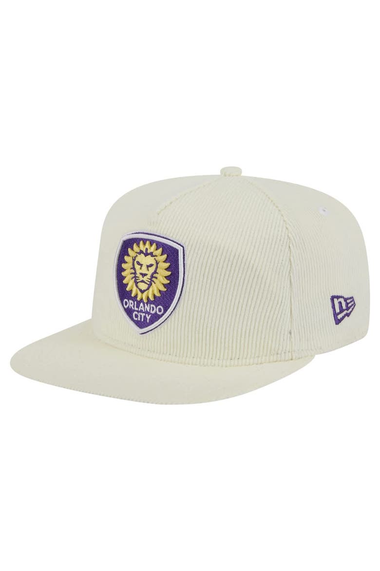Men's New Era  Cream Orlando City SC 2025 Kickoff Snapback Golfer Hat, Main, color, Cream