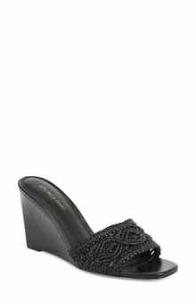 Veronica Beard Ellen Macramé Wedge Slide Sandal