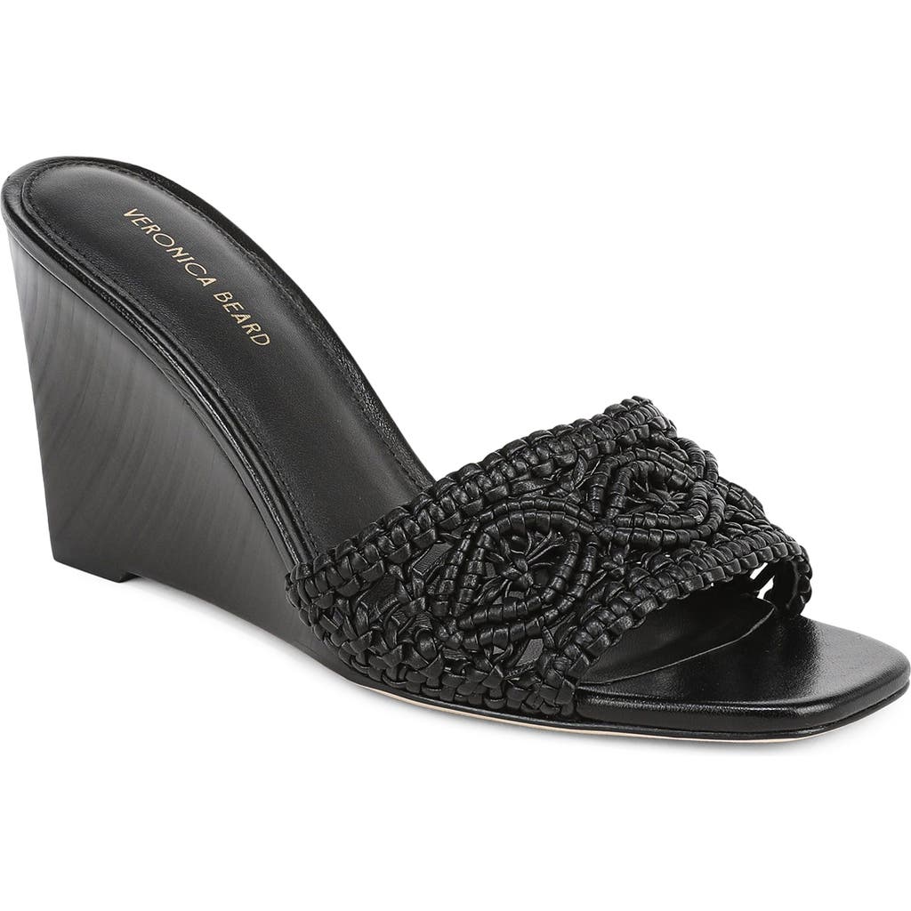 Veronica Beard Ellen Macramé Wedge Slide Sandal In Multi