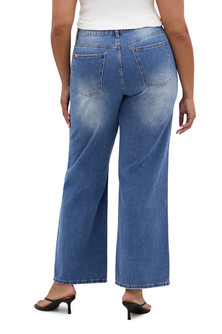 Harriet Ripped High Waist Wide Leg Jeans, Alternate, color, DENIM LIGHT