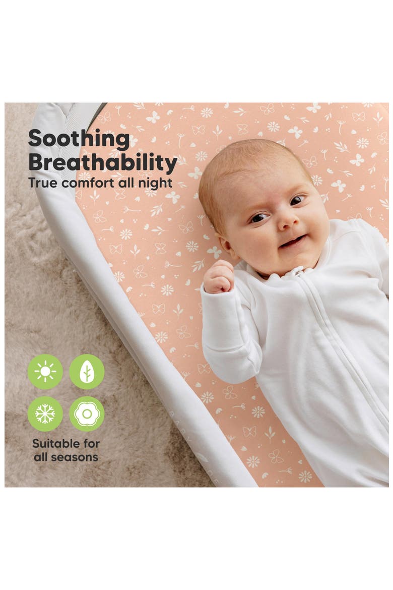 2-Pack Soothe Fitted Bassinet Sheets, Alternate, color, Butterflies