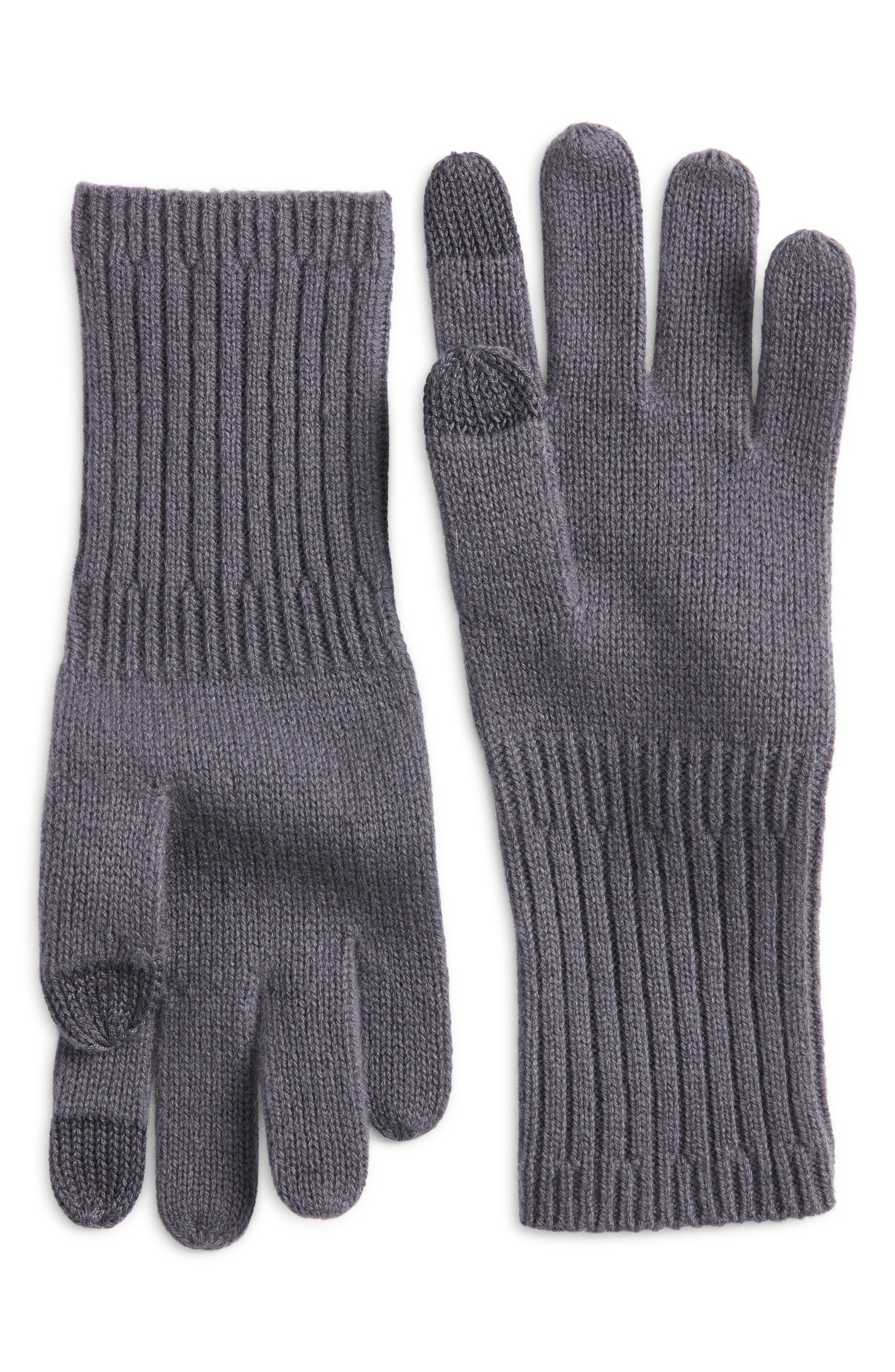 Nordstrom Cashmere Tech Gloves in Grey Agate 
