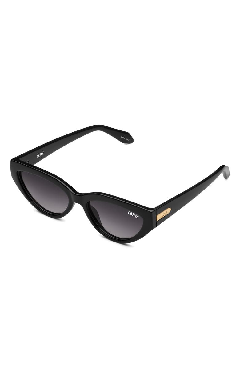 QUAY Narrow Down 57mm Cat Eye Sunglasses, Alternate, color, Black/ Smoke Polarized