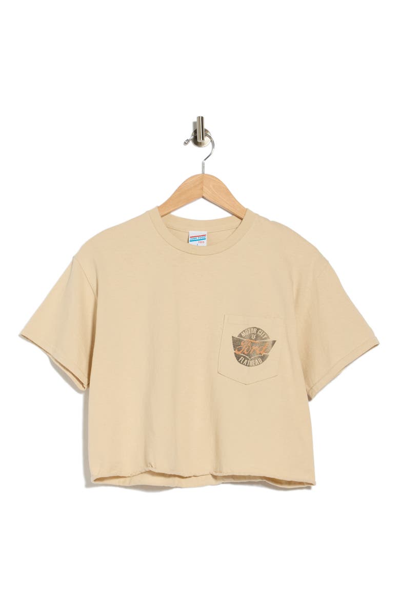 Ford Pocket Flathead Crop Cotton T-Shirt, Alternate, color, SAND