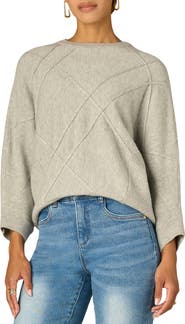 Wit & Wisdom Three Quarter Dolman Sleeve Crewneck Sweater