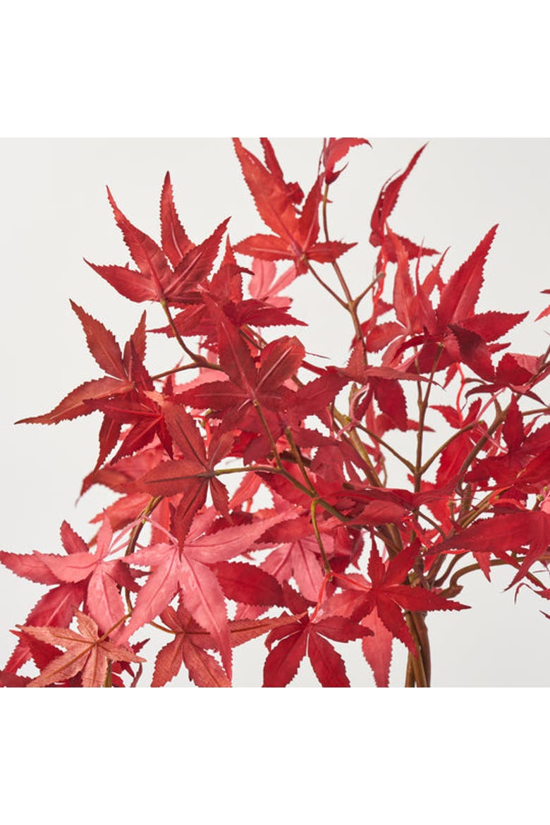 Faux Japanese Maple Bonsai Style Topiary Potted Tree, Alternate, color, Red