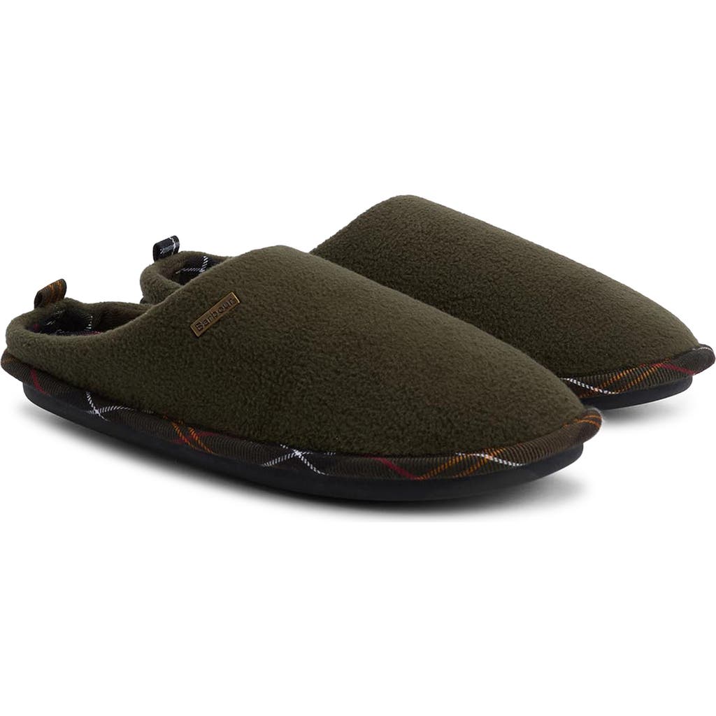 Barbour Hexham Fleece Slipper In Animal Print