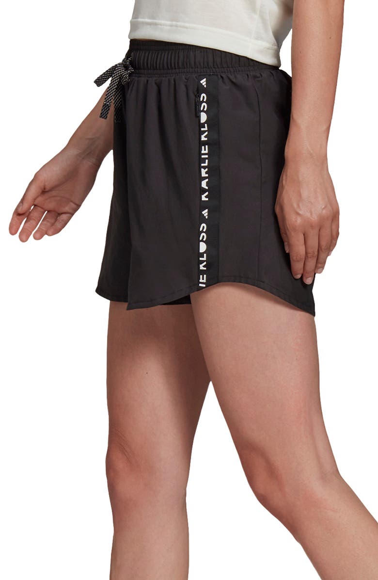 adidas Karlie Kloss Logo Tape Shorts, Alternate, color, 