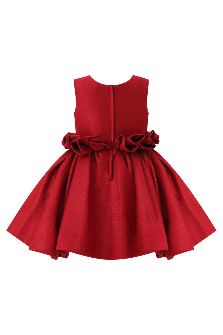 Bloom Accent Flare Dress, Alternate, color, Red