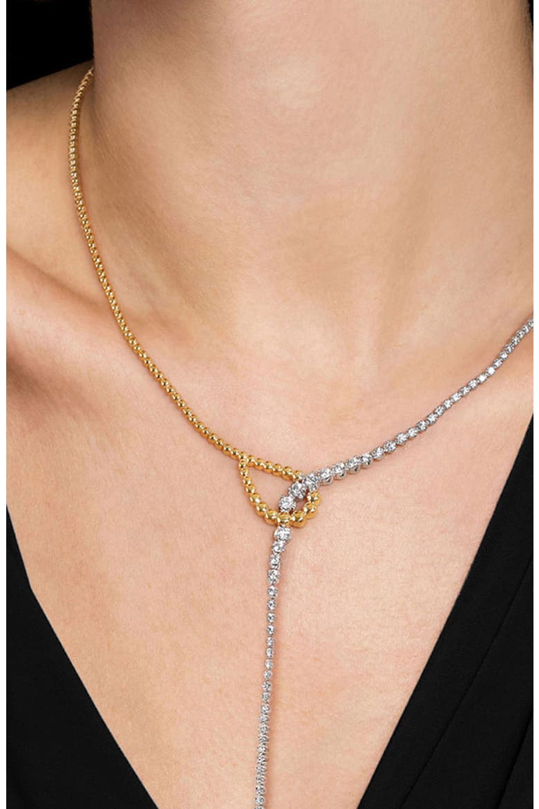 Bujukan Graduated Diamond Y-Necklace, Alternate, color, TWO TONE