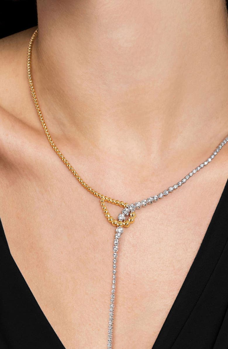 Gabriel & Co. Bujukan Graduated Diamond Y-Necklace, Alternate, color, Two Tone