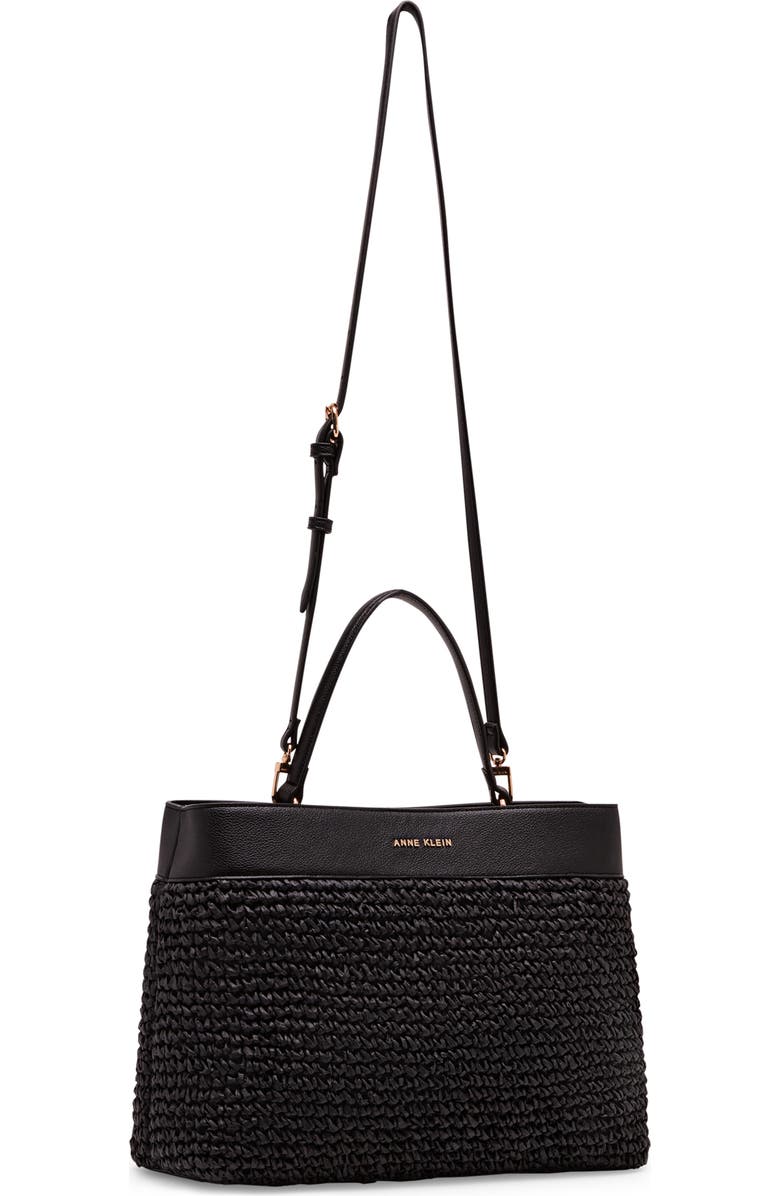 Anne Klein Woven Straw Satchel, Alternate, color,